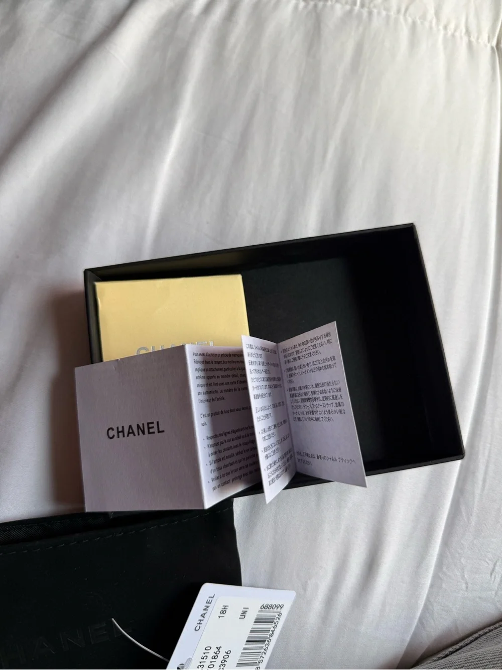 CHANEL Black Card Holder Box with Logo